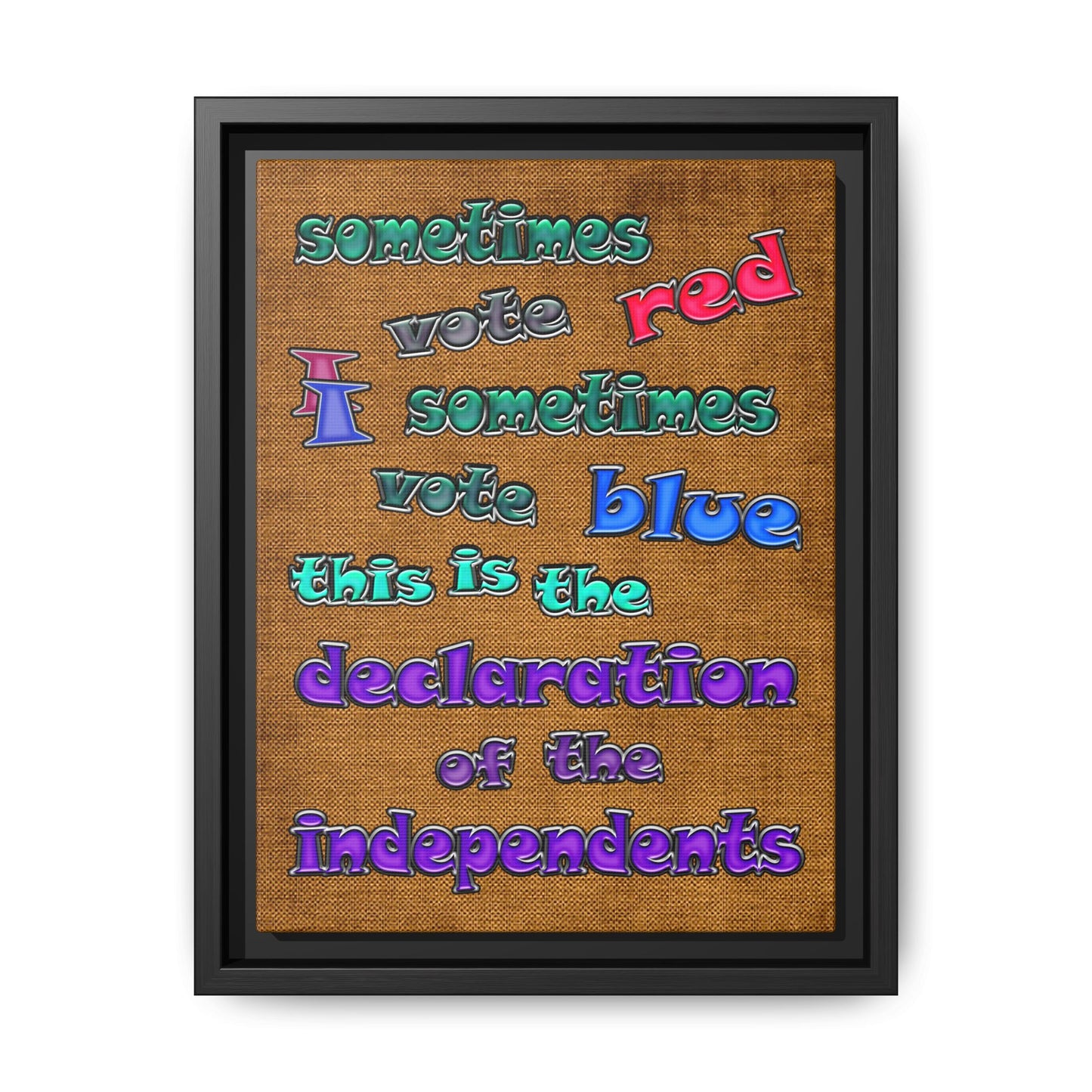 declaration of the independents - framed canvas art (brown papyrus)
