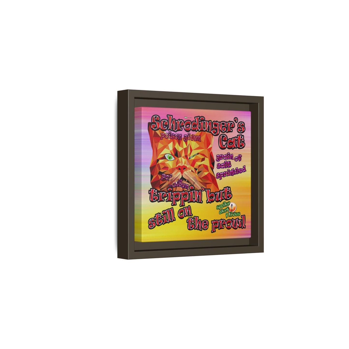 schrodinger's cat - framed canvas art (color blur)