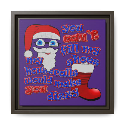 santa's shoes - framed canvas art (purple)