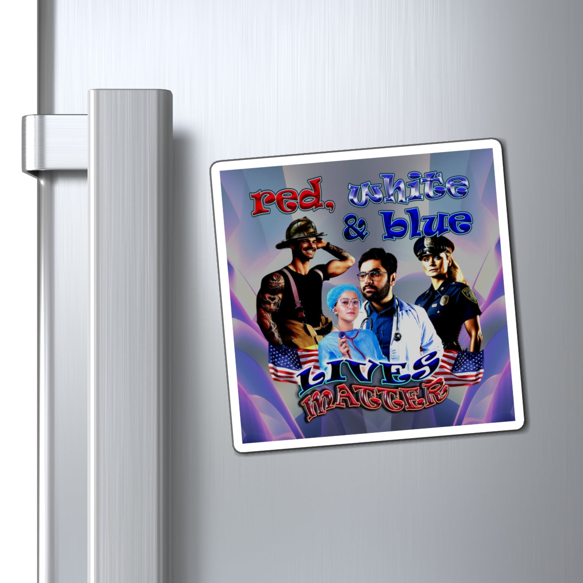 rw&b lives matter - Magnets - (grey-pink wave)