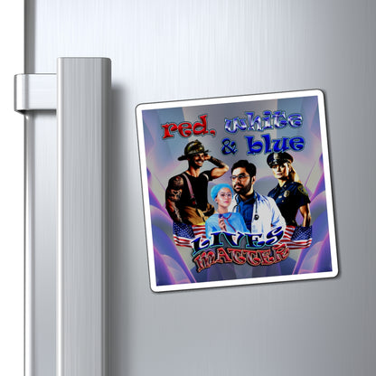 rw&b lives matter - Magnets - (grey-pink wave)