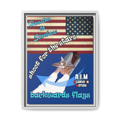 shoot for the stars - framed canvas art (dark blue)