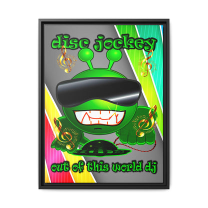 disc jockey - framed canvas art (rainbow split)