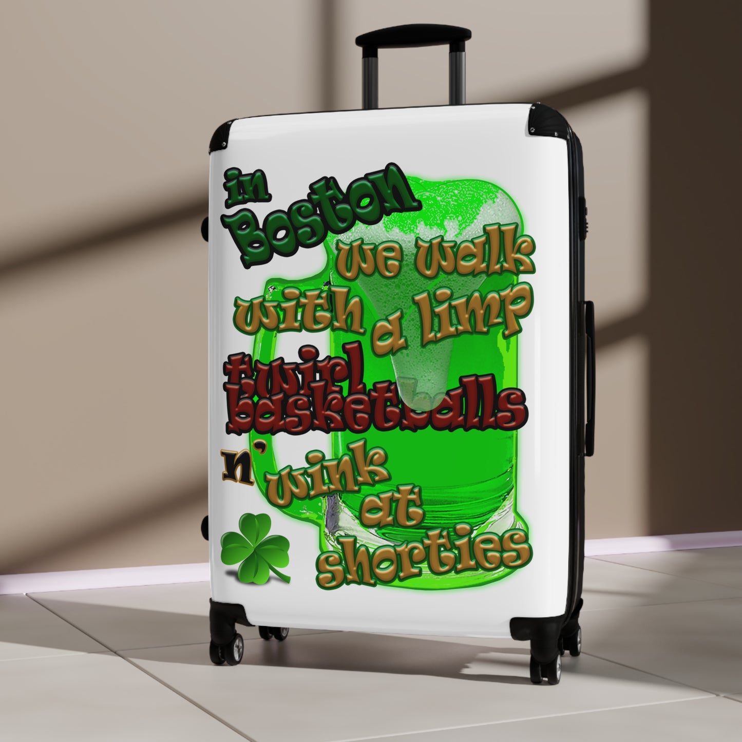 celtics logo - Suitcase (white)