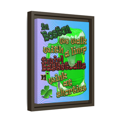 celtics logo - framed canvas art (light blue-purple wave)