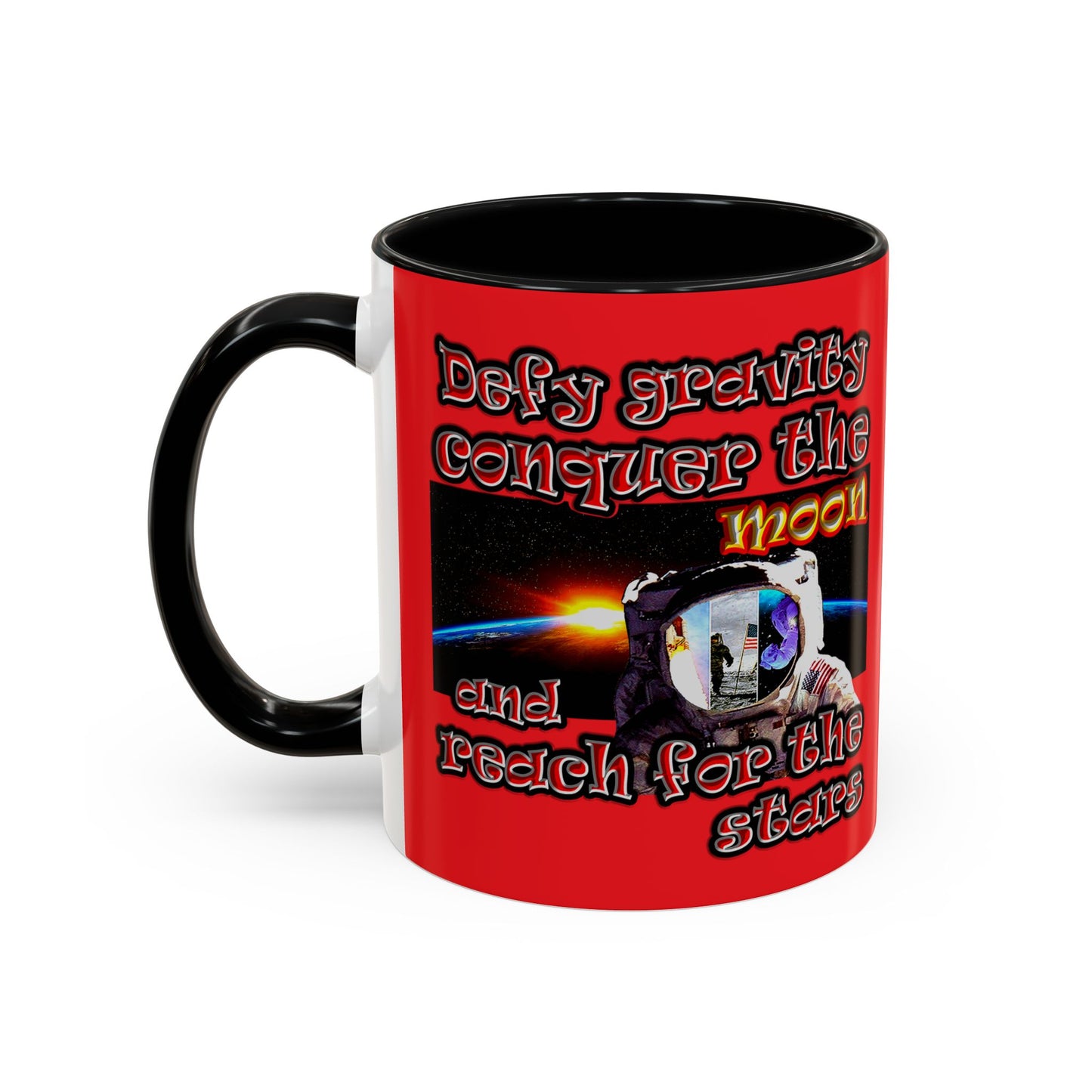 defy conquer reach - Accent Mug (red)