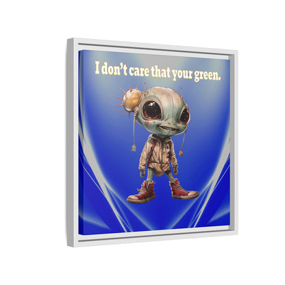 I don't care that your green - framed canvas art (blue-white wave)