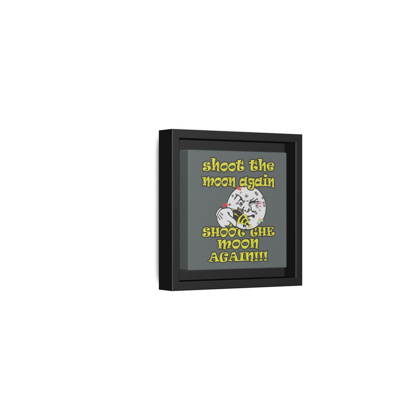 shoot the moon again - framed canvas art (dark grey)