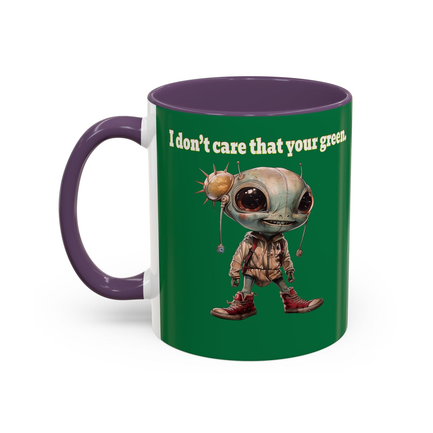 I don't care that your grey - Accent Mug (dark green)