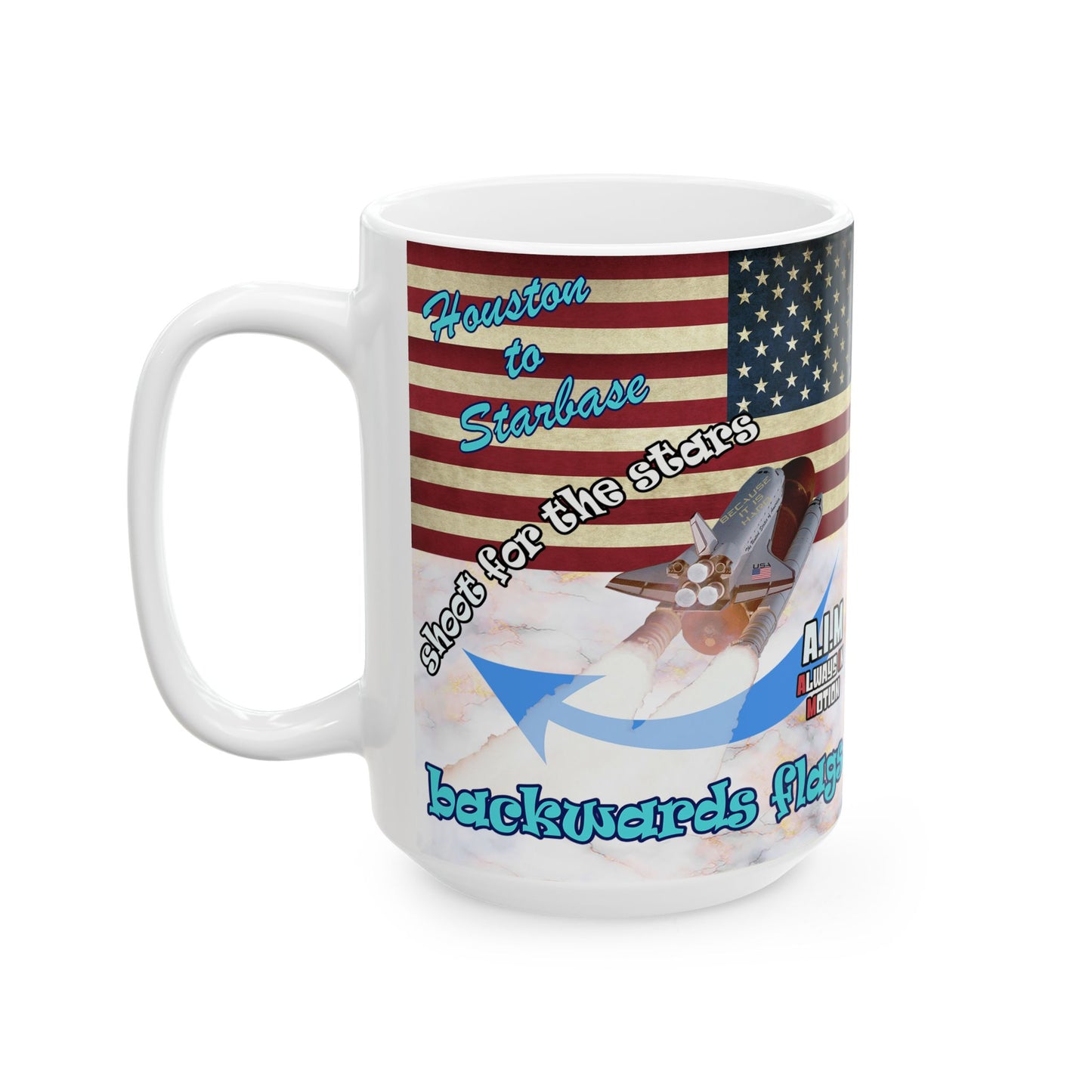 shoot for the stars - White Mug (white marble)