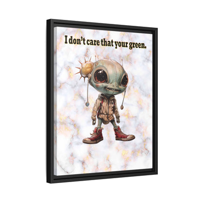 I don't care that your green - framed canvas art (white marble)