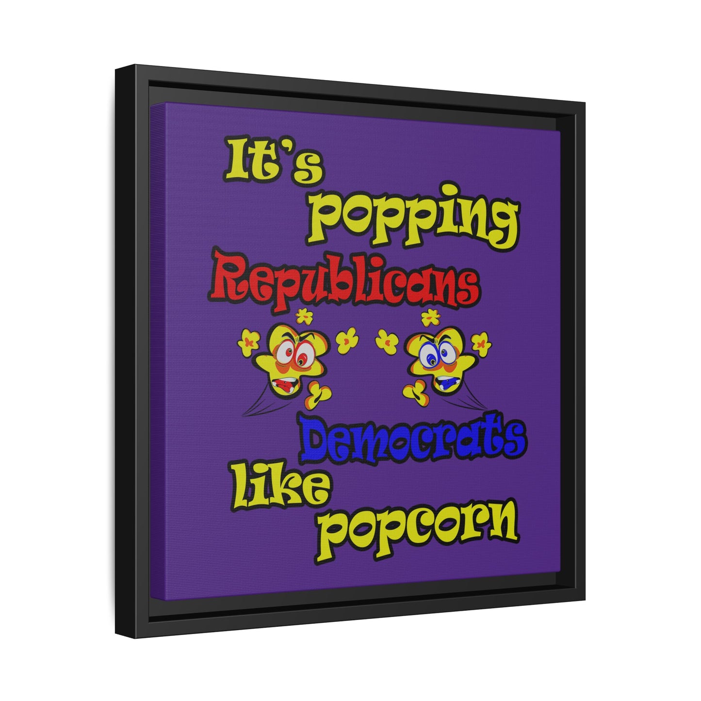popping like popcorn - framed canvas art (purple)