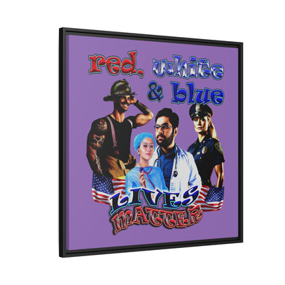 rw&b lives matter - framed canvas art (light purple)