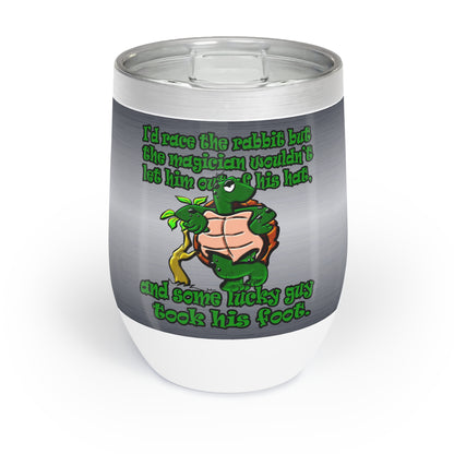 turtle race - Chill Wine Tumbler (brushed nickel)