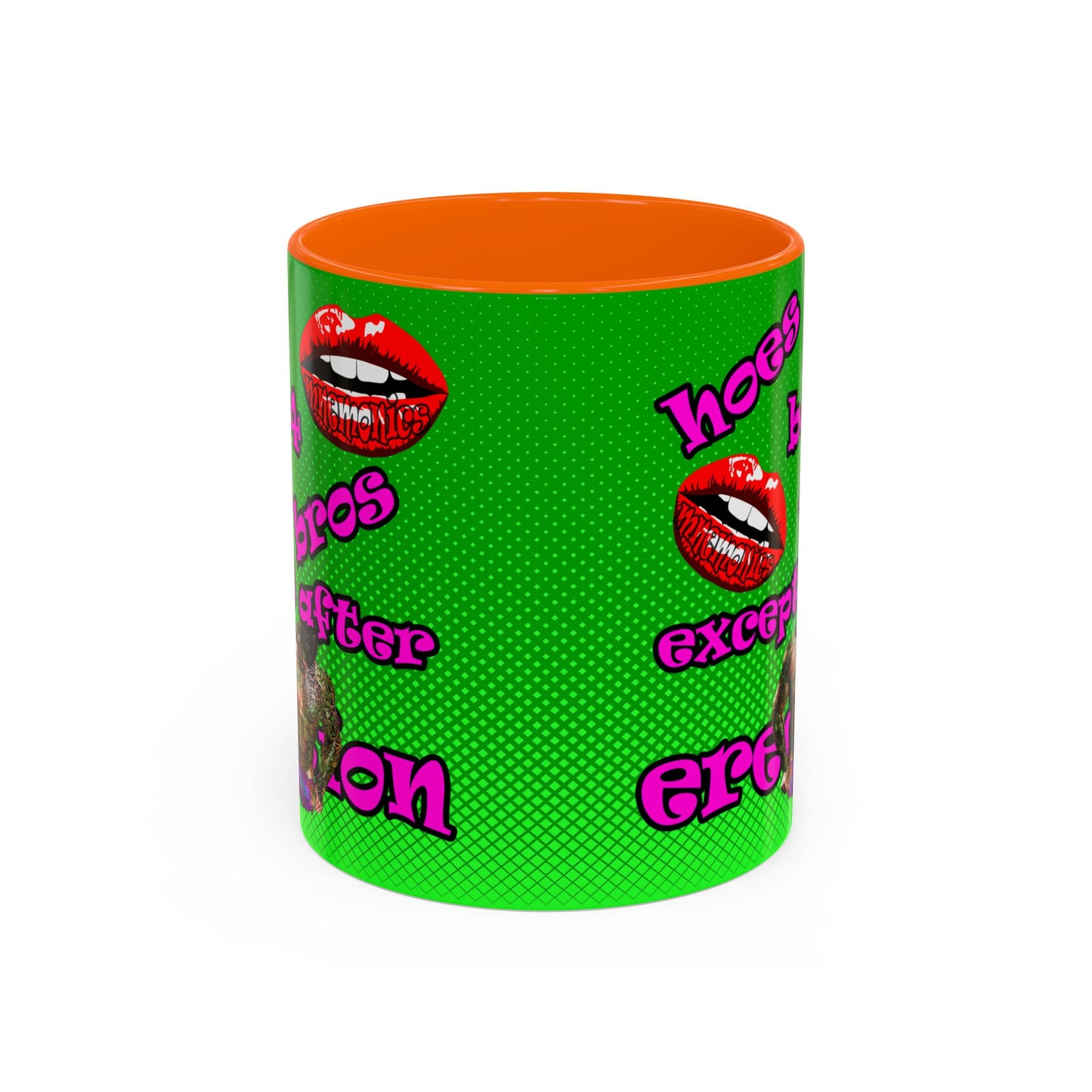 hoes b4 bros - Accent Mug (logo green)