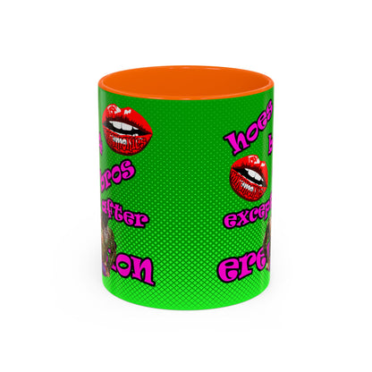 hoes b4 bros - Accent Mug (logo green)