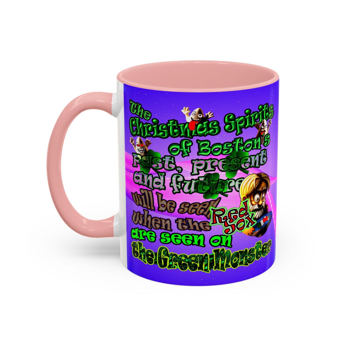 christmas spirits of boston - Accent Mug (purple-pink wave)
