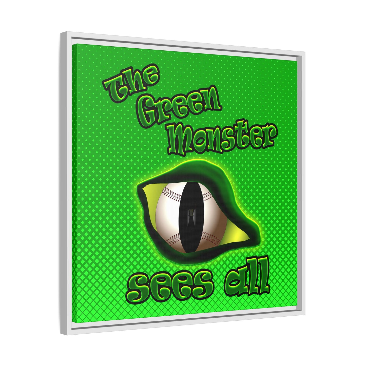 green monster - framed canvas art (logo green)