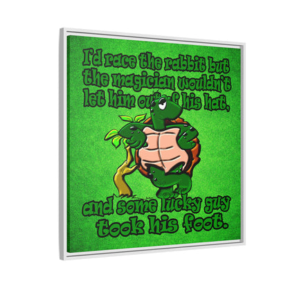 turtle race - framed canvas art (green turf)
