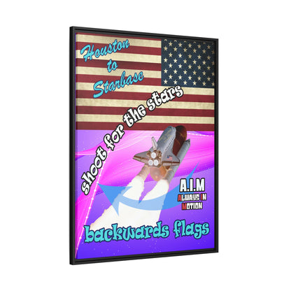 shoot for the stars - framed canvas art (purple-pink wave)