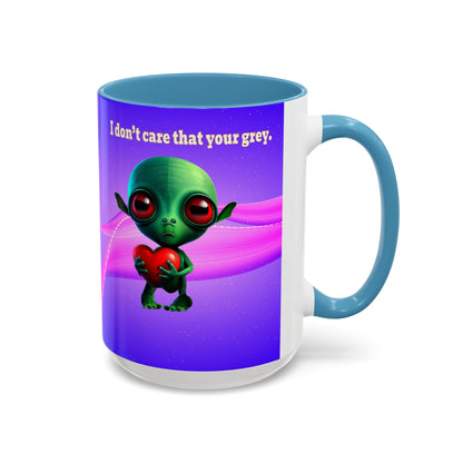 I don't care that your grey - Accent Mug (purple-pink wave)