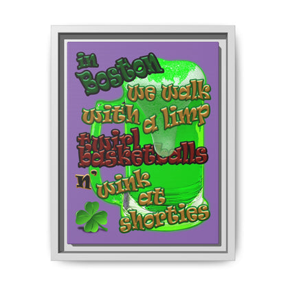 celtics logo - framed canvas art (light purple)