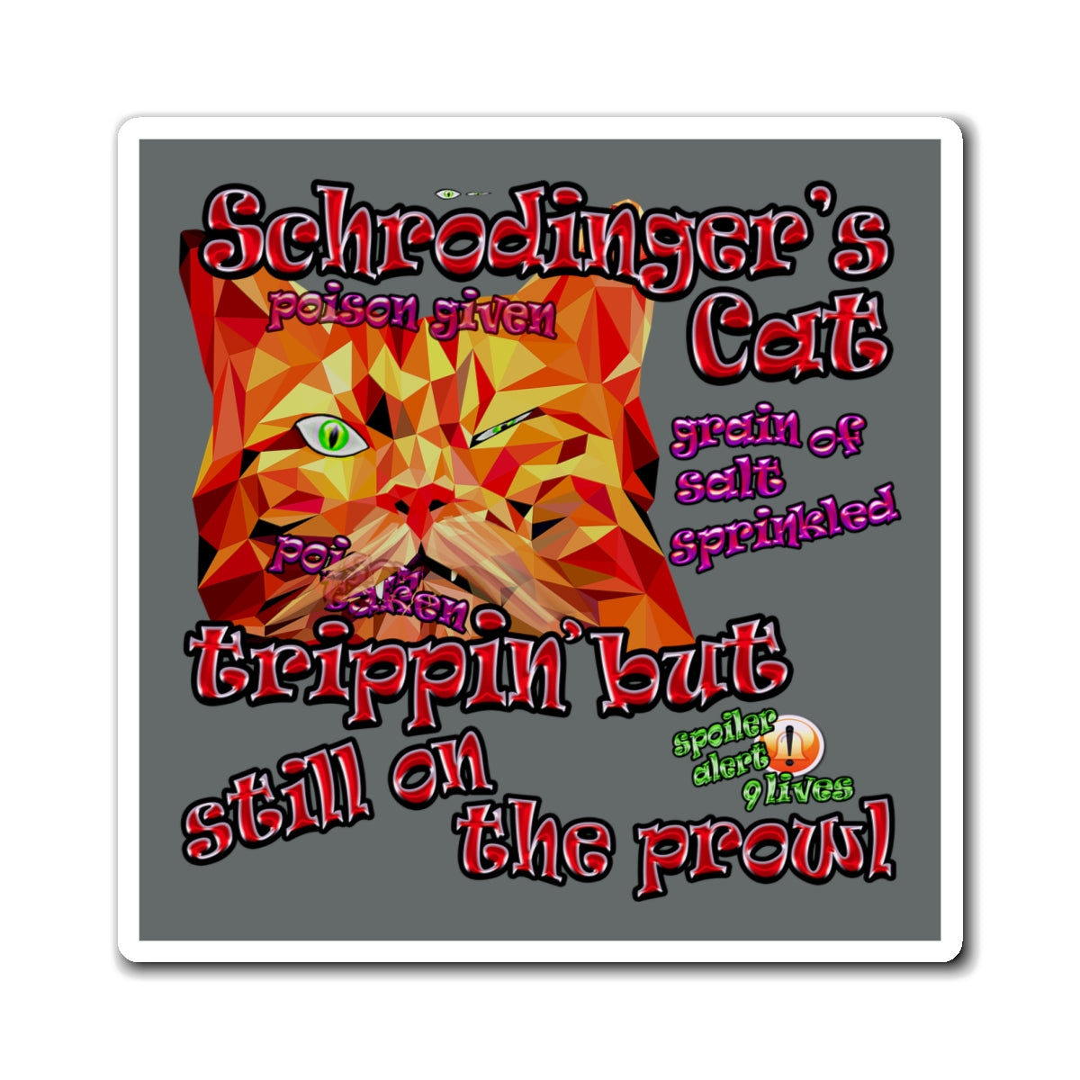 schrodinger's cat - Magnets - (dark grey)
