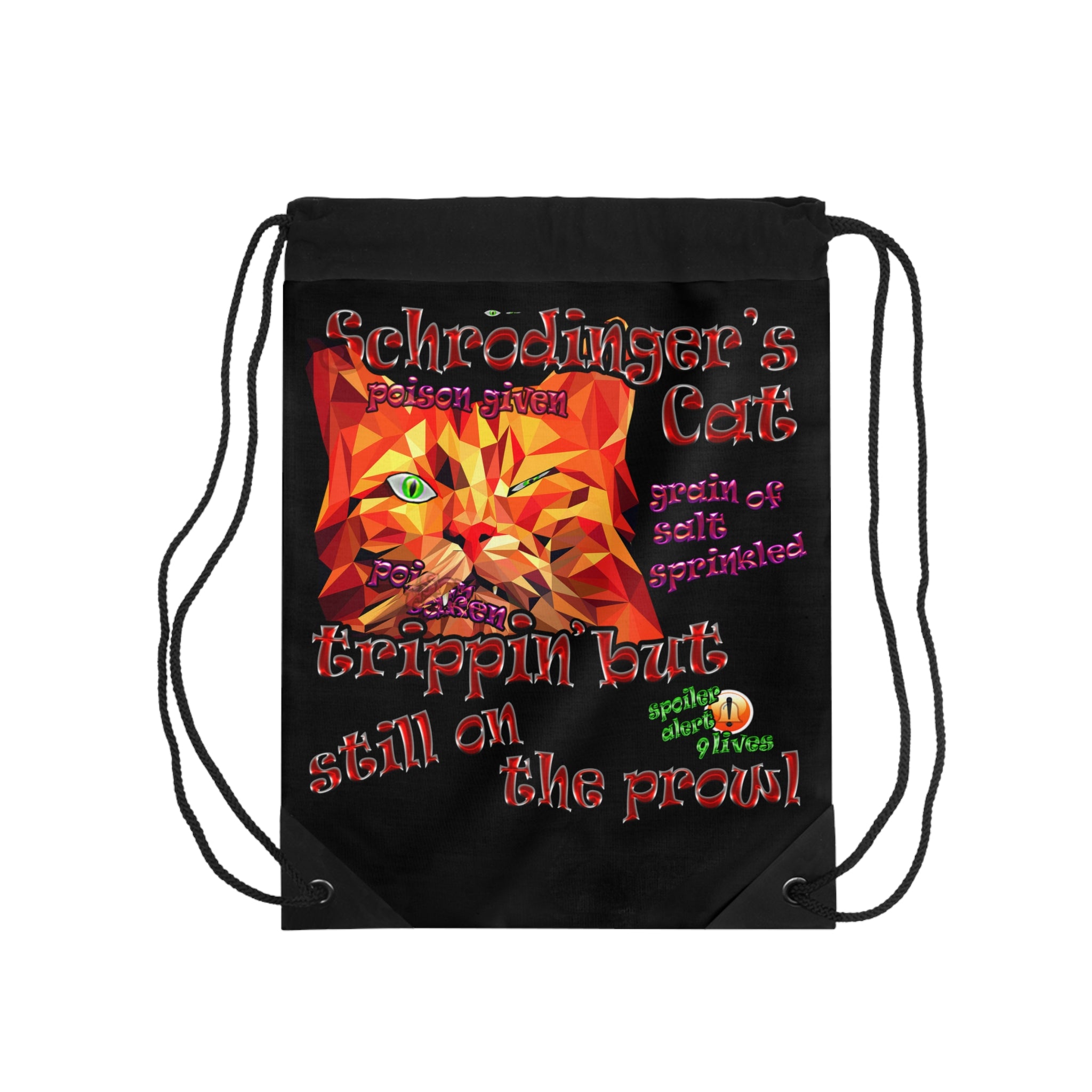 schrodinger's cat - Drawstring Bag (black)