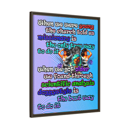 doggystyle - framed canvas art (light blue-purple wave)