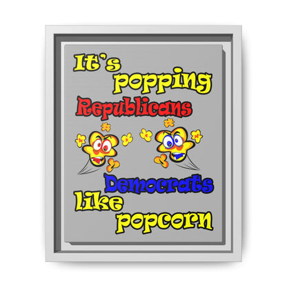popping like popcorn - framed canvas art (light grey)