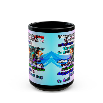 doggystyle - Black Mug (light blue-pink wave)