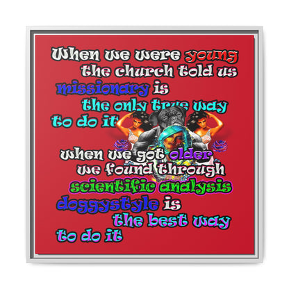 doggystyle - framed canvas art (dark red)