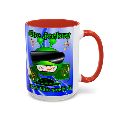 disc jockey - Accent Mug (blue-white wave)