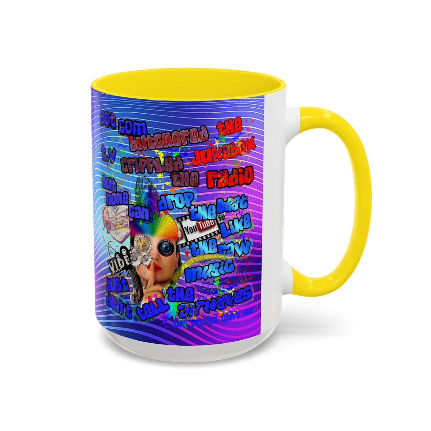 drop the beat - Accent Mug (purple wave)
