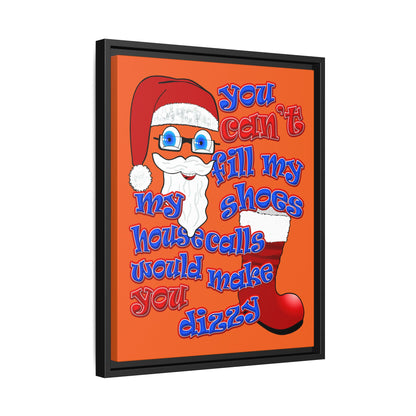 santa's shoes - framed canvas art (orange)