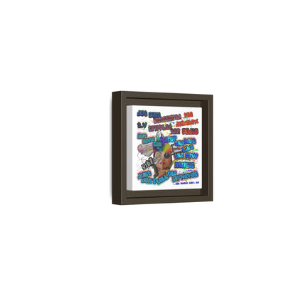 drop the beat - framed canvas art (white)