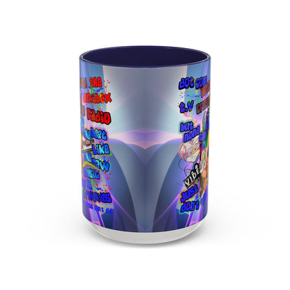 drop the beat - Accent Mug (grey-pink wave)