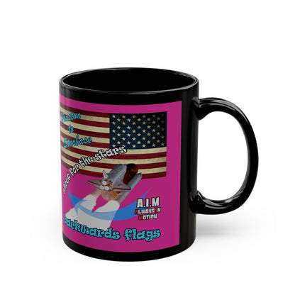 shoot for the stars - Black Mug (pink)