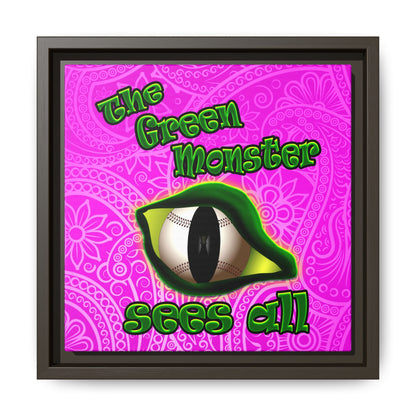 green monster - framed canvas art (pink swirl)