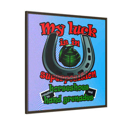 my luck - framed canvas art (light blue-purple wave)