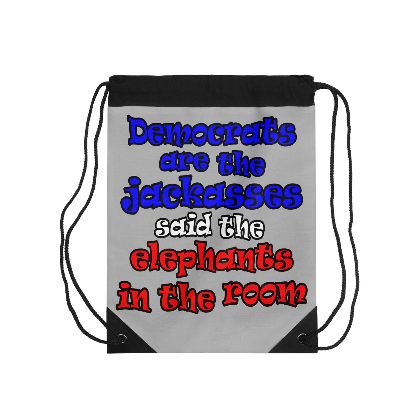 donkeys and elephants - Drawstring Bag (light grey)