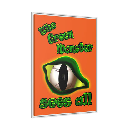 green monster - framed canvas art (orange)