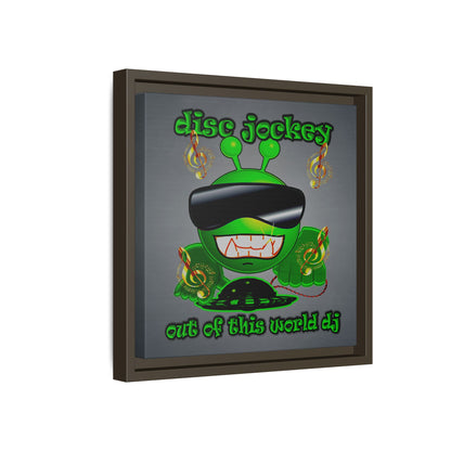 disc jockey - framed canvas art (grey-light grey)