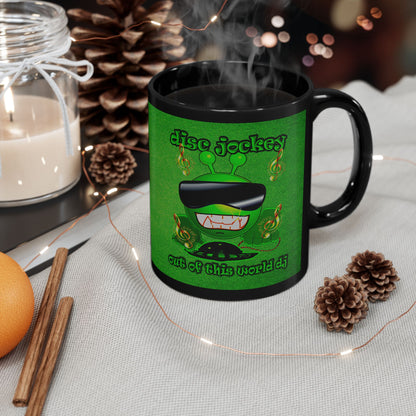 disc jockey - Black Mug (green turf)