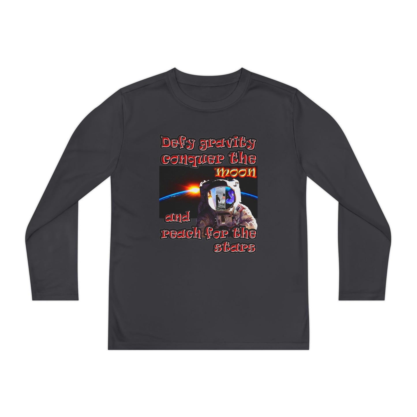 defy conquer reach - Youth Long Sleeve Competitor Tee