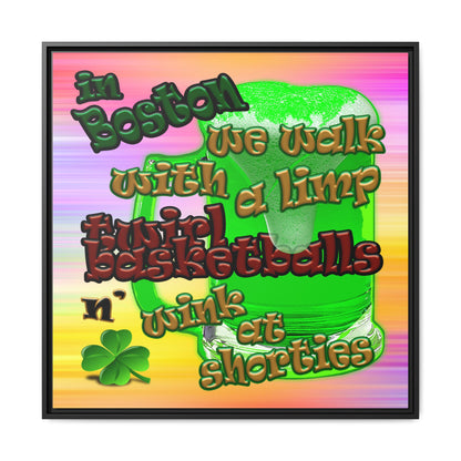 celtics logo - framed canvas art (color blur)