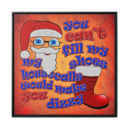 santa's shoes - framed canvas art (burnt orange)