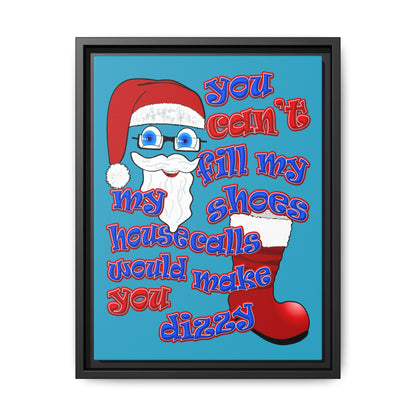 santa's shoes - framed canvas art (turquoise)
