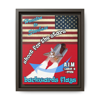 shoot for the stars - framed canvas art (dark red)