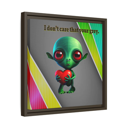 I don't care that your grey - framed canvas art (rainbow split)